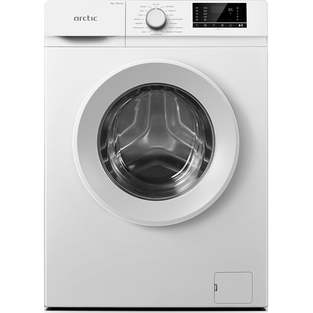 Masina de spalat rufe frontala slim ARCTIC ARSMA630WRO, 6 kg, 1000rpm, Clasa D, alb