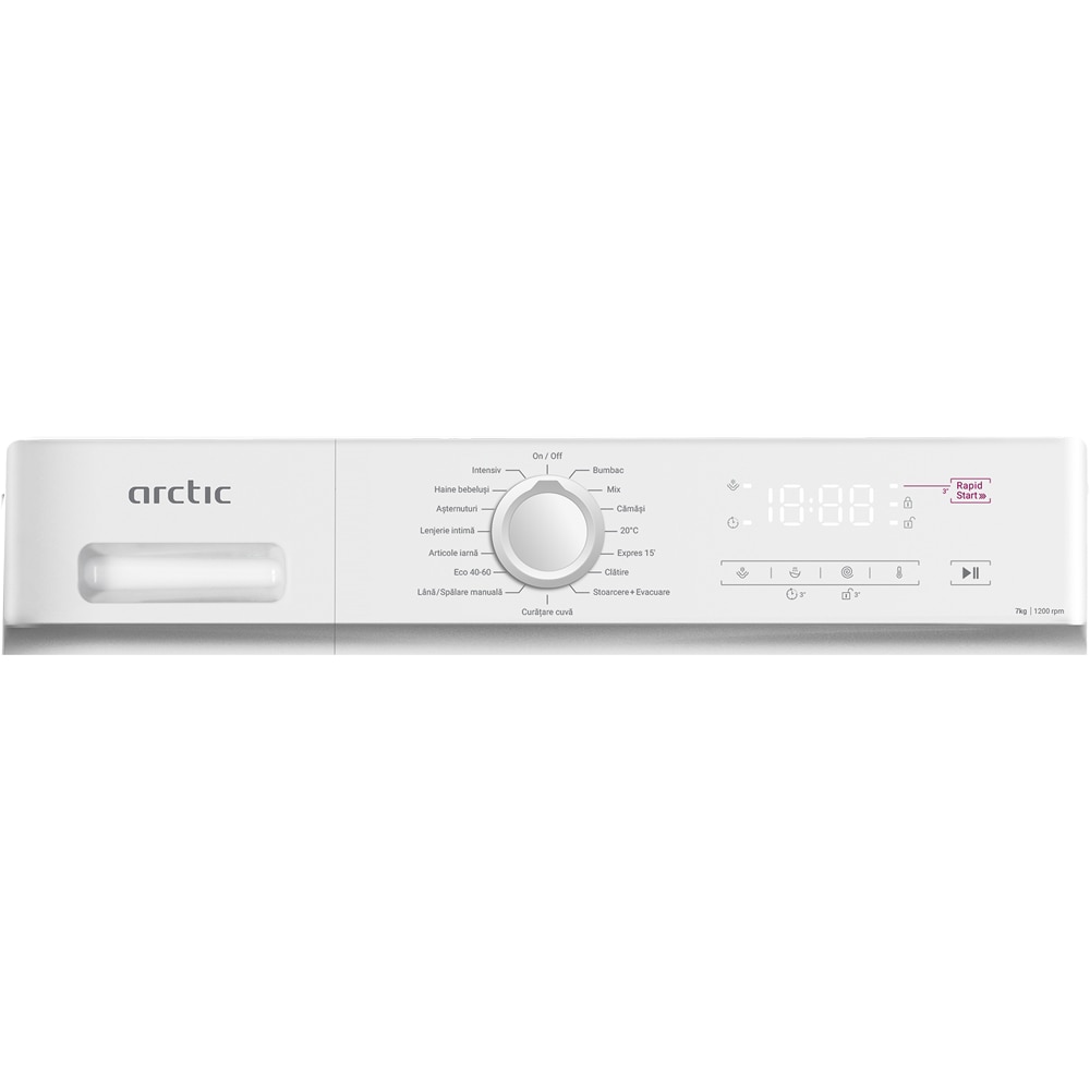 Masina de spalat rufe frontala slim ARCTIC ARSMA762WRO, 7 kg, 1200rpm, Clasa A, alb