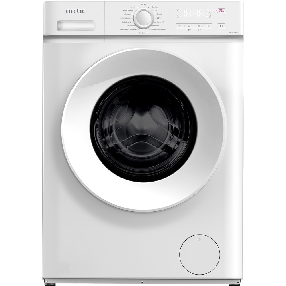 Masina de spalat rufe frontala ARCTIC ARSMA862WRO, SteamCure, 8 kg, 1200rpm, Clasa A, alb