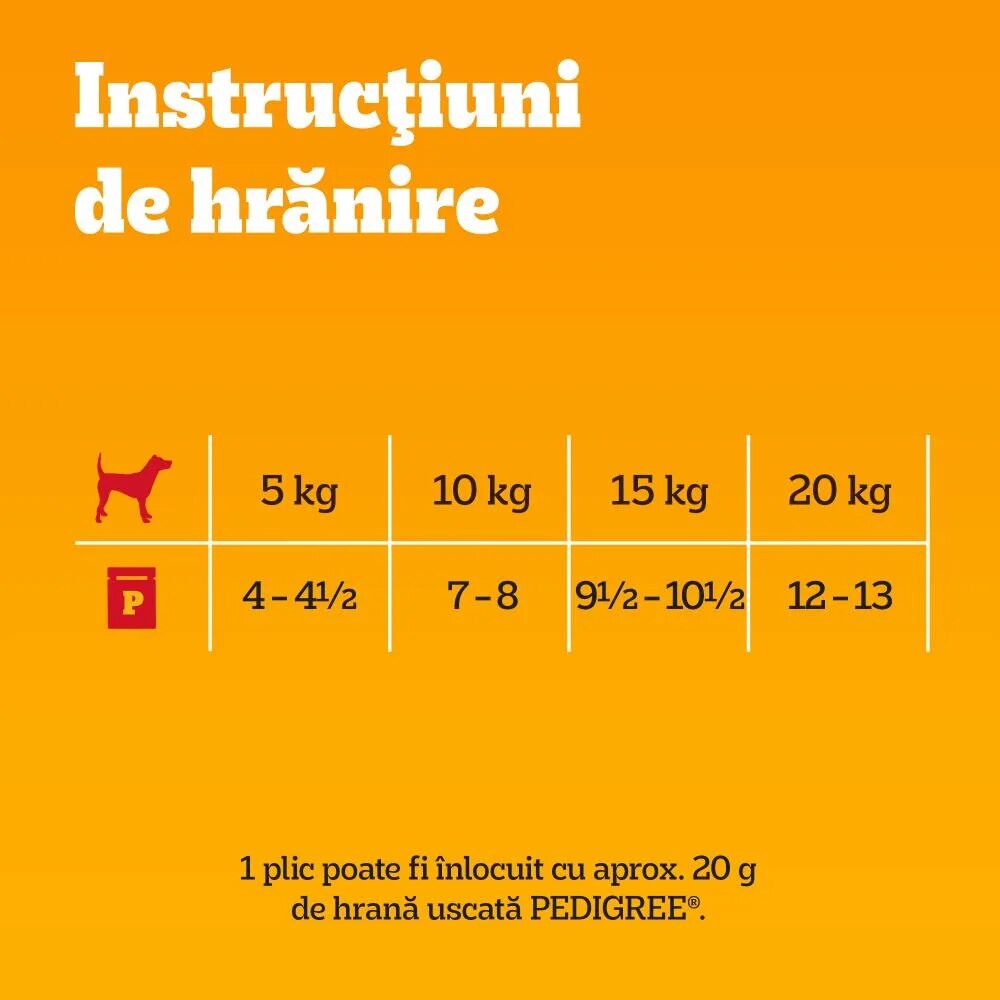 Hrana umeda pentru caini PEDIGREE, Adult, Mix in sos cu morcovi, 4 x 100 g