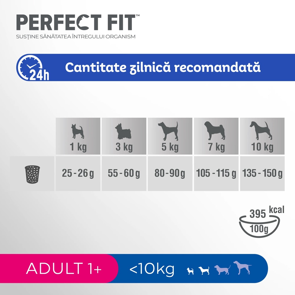 Hrana uscata pentru caini PERFECT FIT, Adult, Pui, 1.4 kg