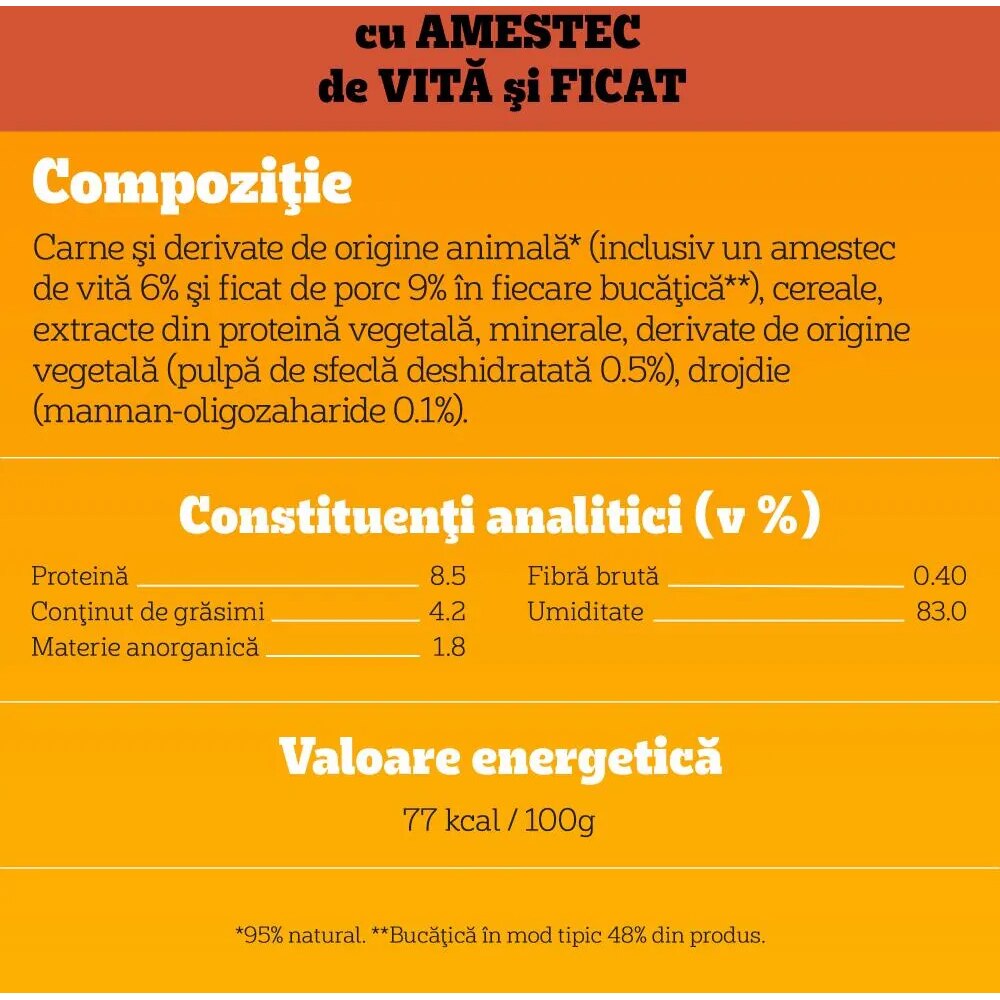 Hrana umeda pentru caini PEDIGREE, Adult, Vita si Ficat, 100 g