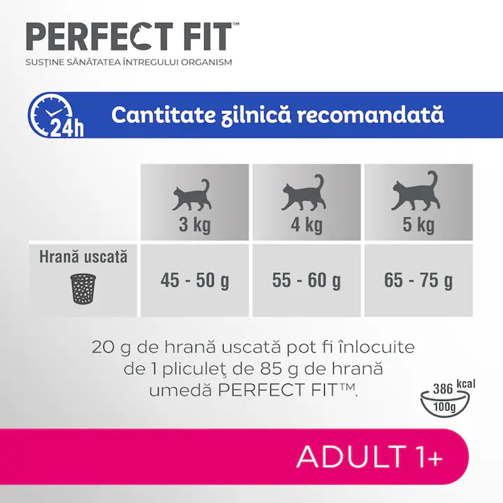 Hrana uscata pentru pisici PERFECT FIT, Adult, Somon, 750 g