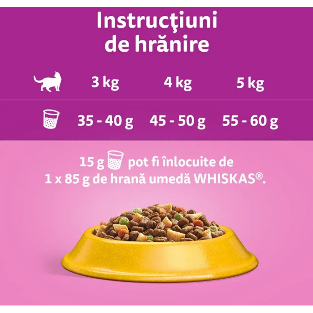 Hrana uscata pentru pisici WHISKAS Sterile, Adult, Pui, 800 g