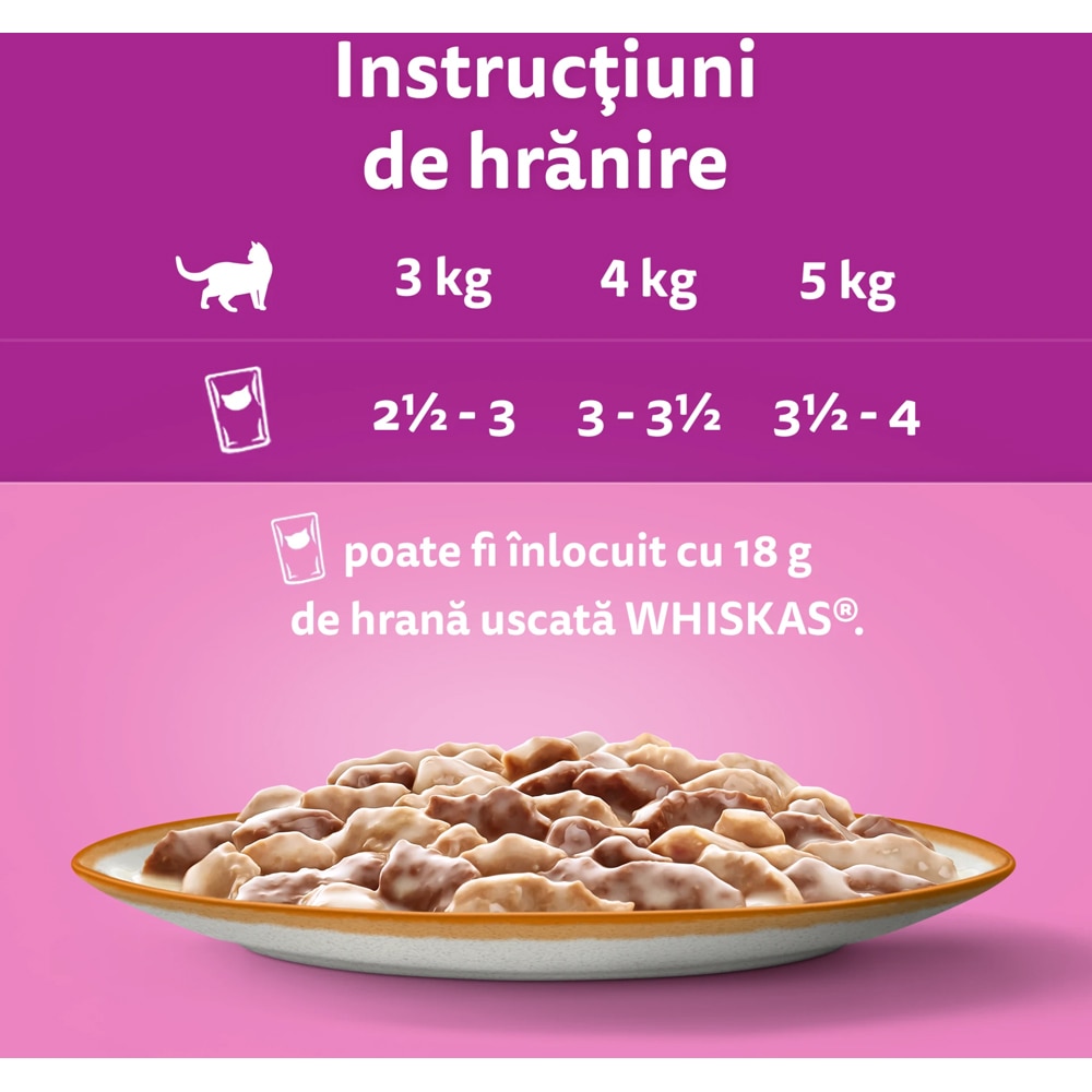 Hrana umeda pentru pisici WHISKAS, Adult, Mix in sos, 28 x 85 g