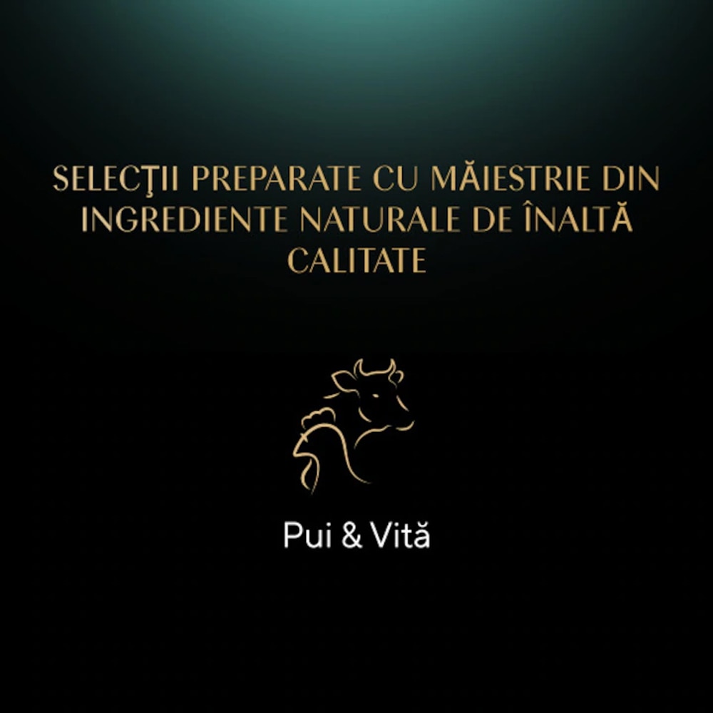 Hrana umeda pentru pisici SHEBA Select Slices, Adult, Vita si pui in sos, 28 x 85 g