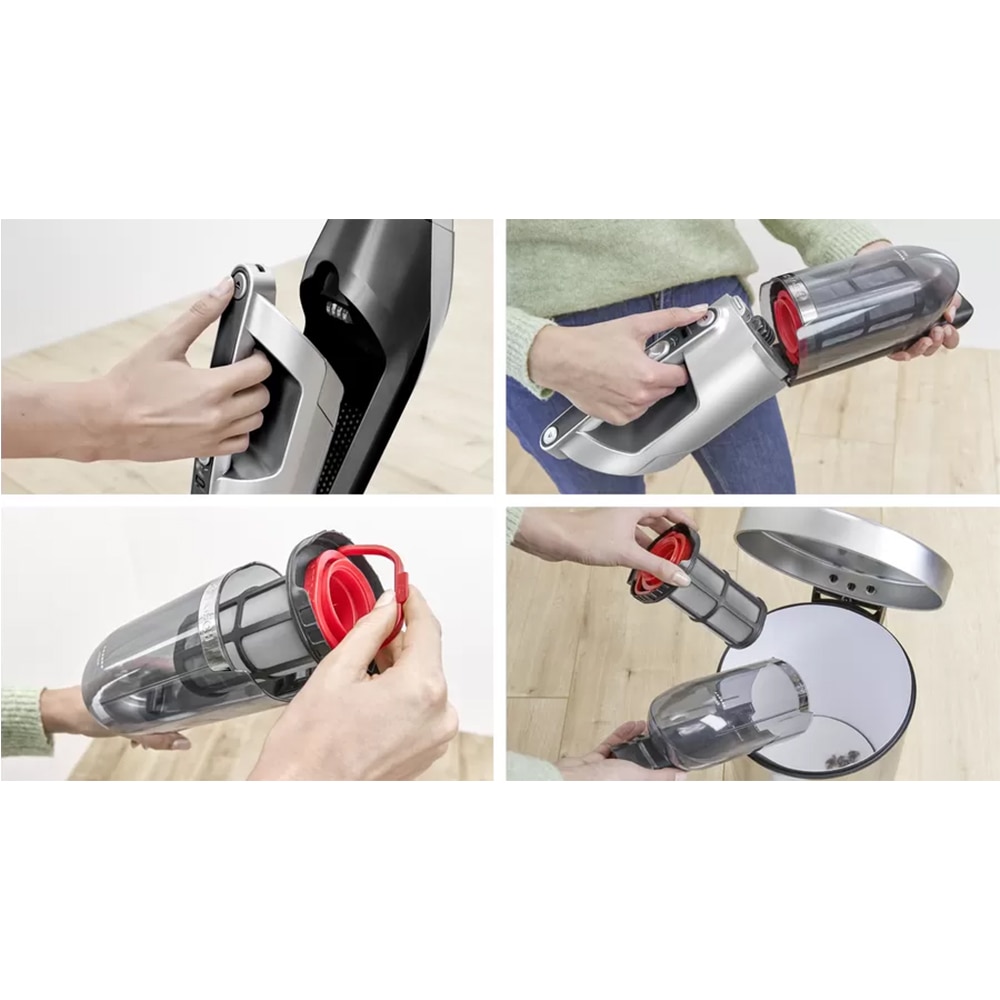 Aspirator vertical 2in1 BOSCH Flexxo Gen2 Seria 4 BCH3K2801, 0.4l, 25.2V, autonomie max 55 min, Sistem RobustAir, argintiu-negru