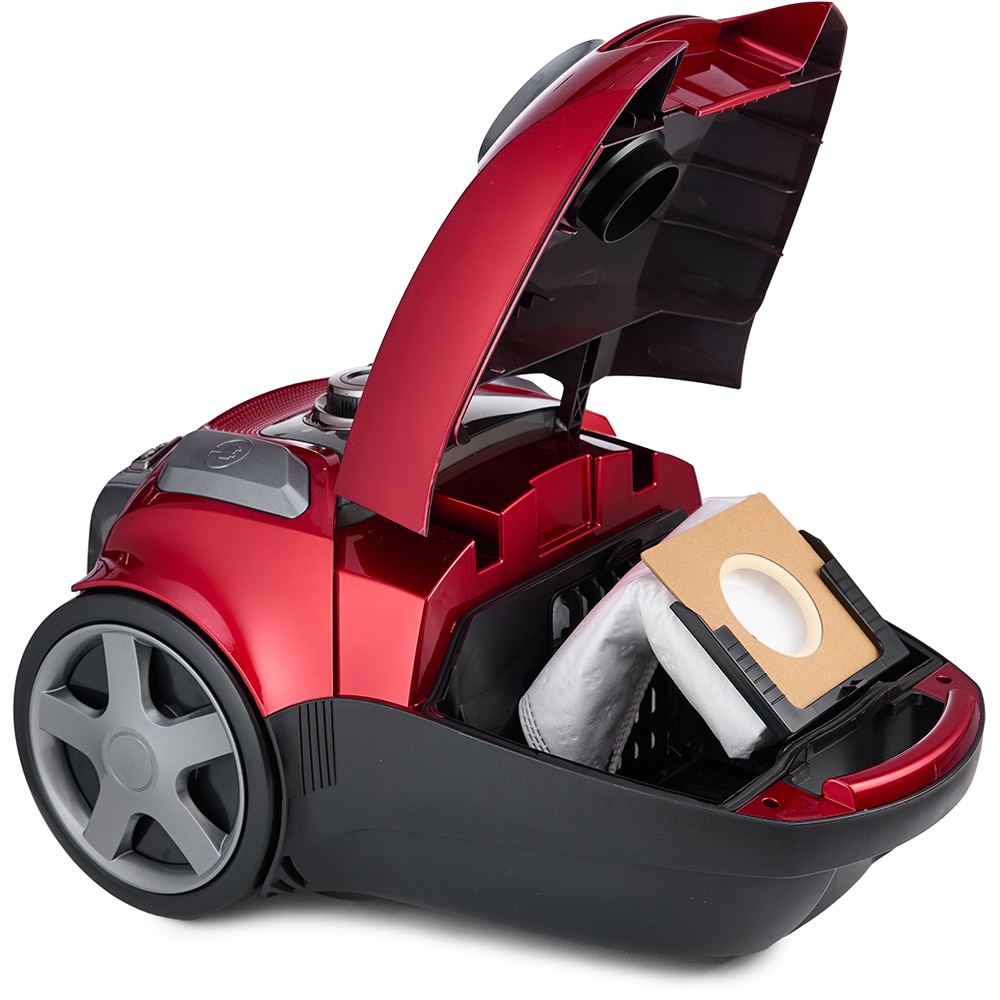 Aspirator cu sac MYRIA MY4538, 3l, 750W, 76dB, rosu-negru