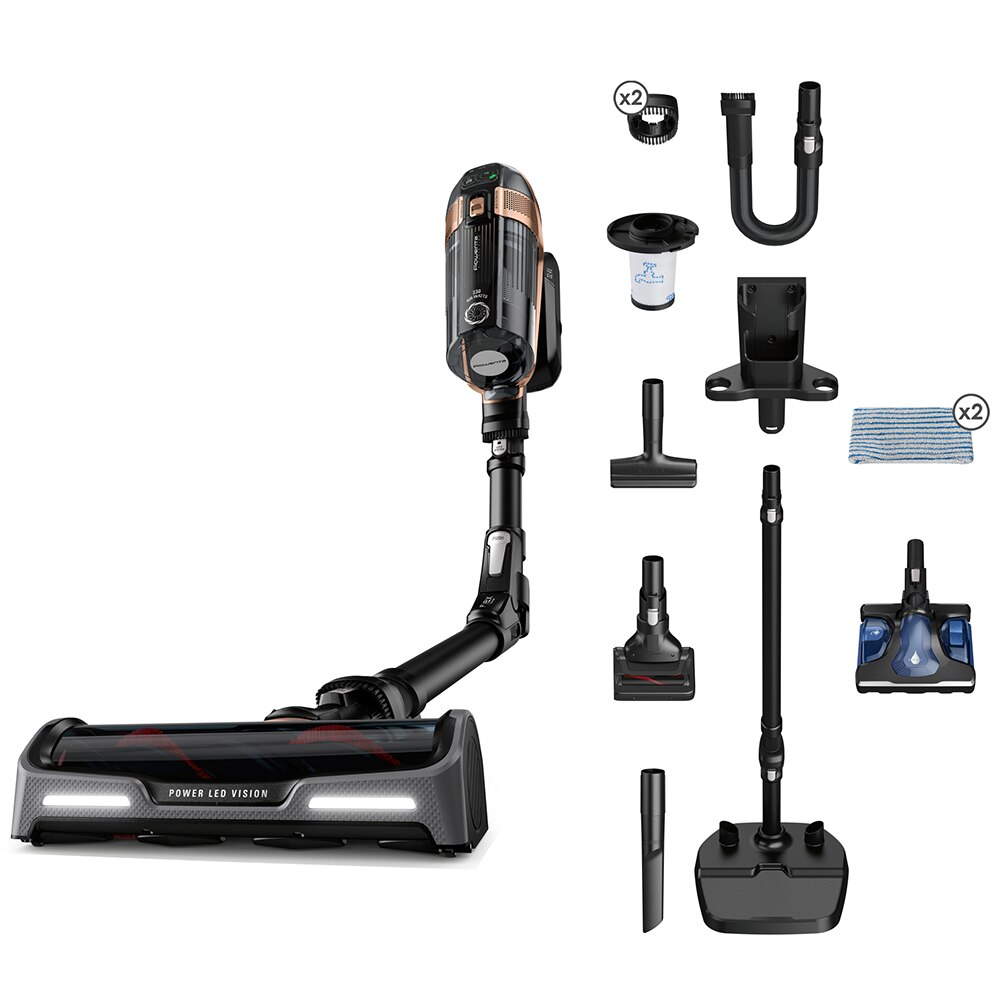 Aspirator vertical ROWENTA X-Force Flex 15.6 RH99G1WO, 0.9l, 32.4V, autonomie max 80 min, negru-maro