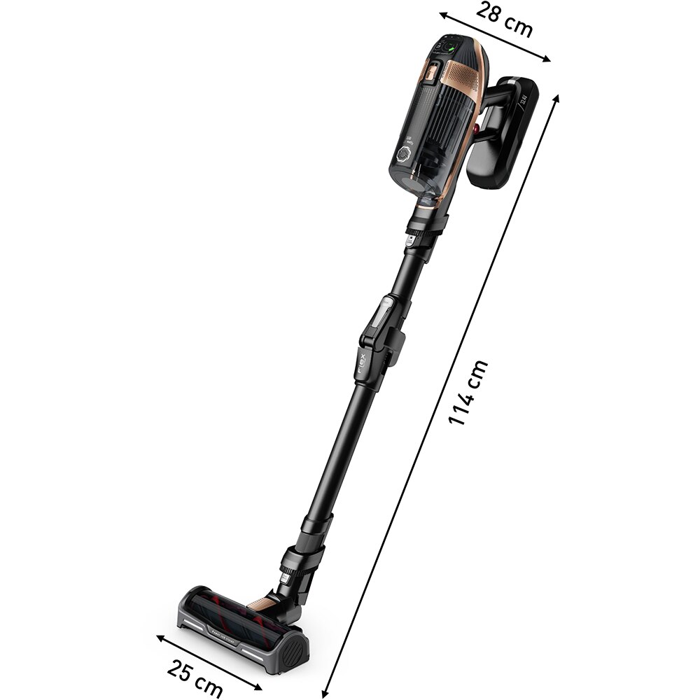 Aspirator vertical ROWENTA X-Force Flex 15.6 RH99G1WO, 0.9l, 32.4V, autonomie max 80 min, negru-maro