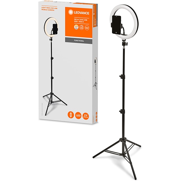 Lampa circulara Ring Light LEDVANCE 4058075668515, 6W, 265lm, negru