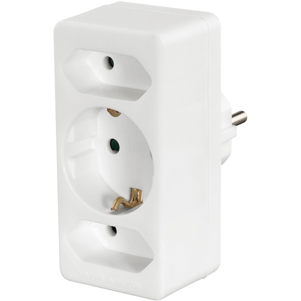 Adaptor priza HAMA 223215, 3 prize, alb