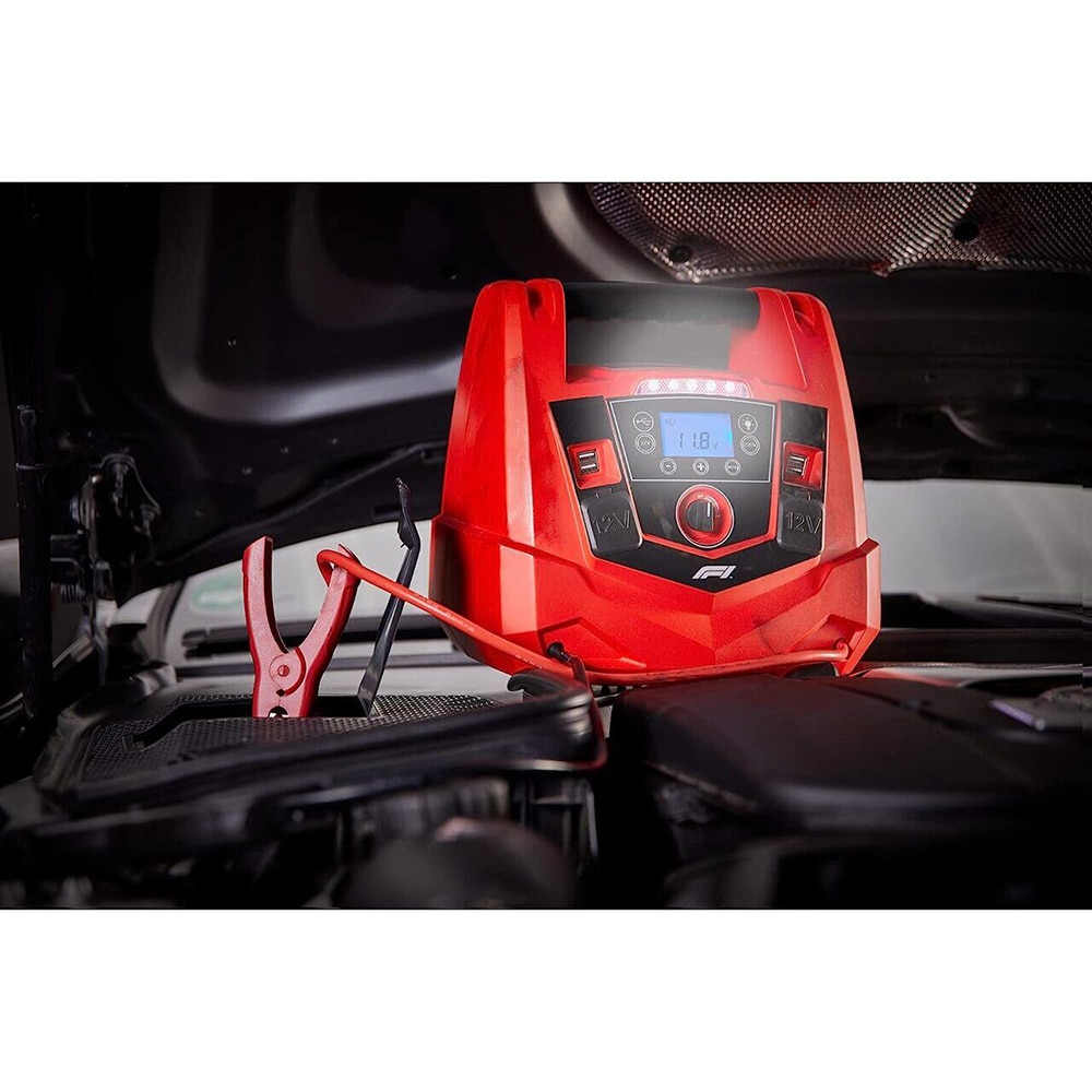 Robot pornire 4in1 FORMULA 1 Jumpstarter PJ125, 12V, 1250A, USB, compresor, lampa led, rosu