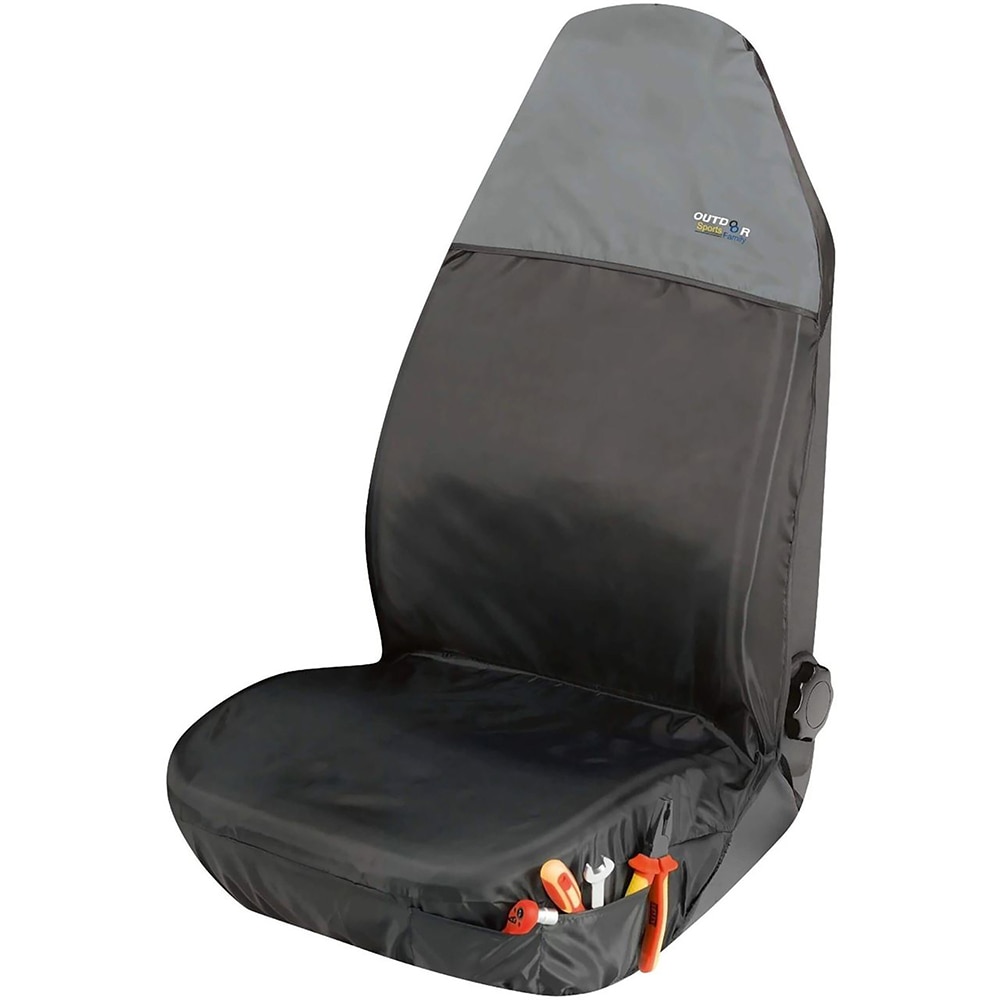 Husa scaun WALSER Outdoor Sports, poliester, gri-negru