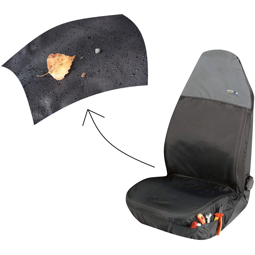 Husa scaun WALSER Outdoor Sports, poliester, gri-negru