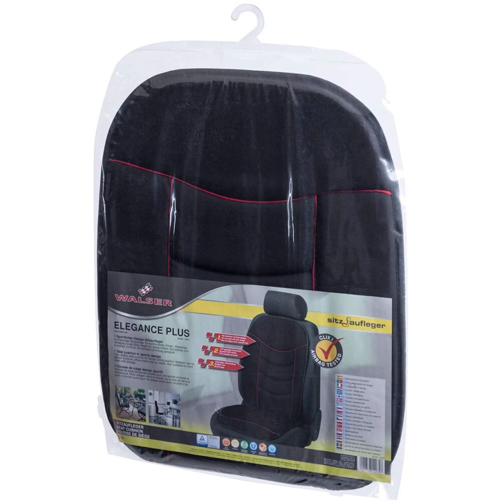 Husa scaun WALSER Elegance Plus, poliester, rosu-negru