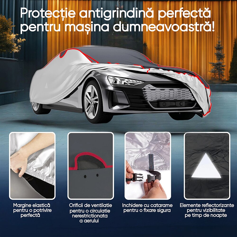 Prelata auto WALSER Premium Hybrid XL, 525 x 175 x 120 cm, gri