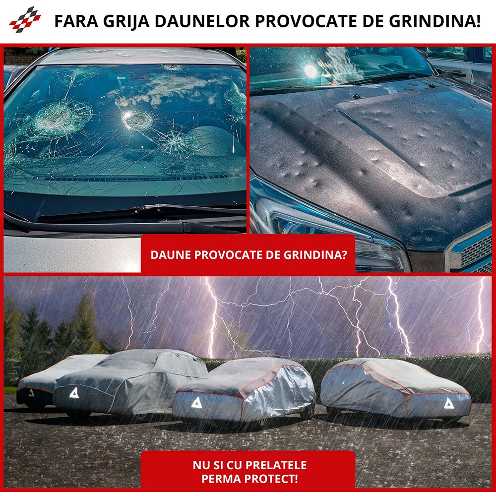 Prelata auto WALSER Perma Protect S, 400 x 162 x 117 cm, gri
