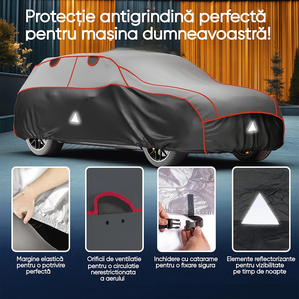 Prelata auto WALSER Premium Hybrid L, 490 x 185 x 1450 cm, gri