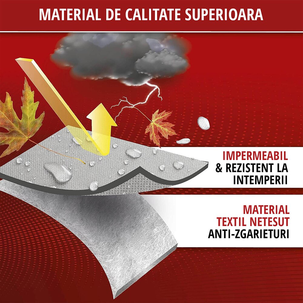 Husa parbriz si geamuri laterale WALSER XL, 318 x 158 x 51 cm, gri