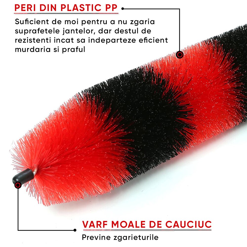 Perie curatat jante ROLL FAST 50569R, 43cm, negru-rosu