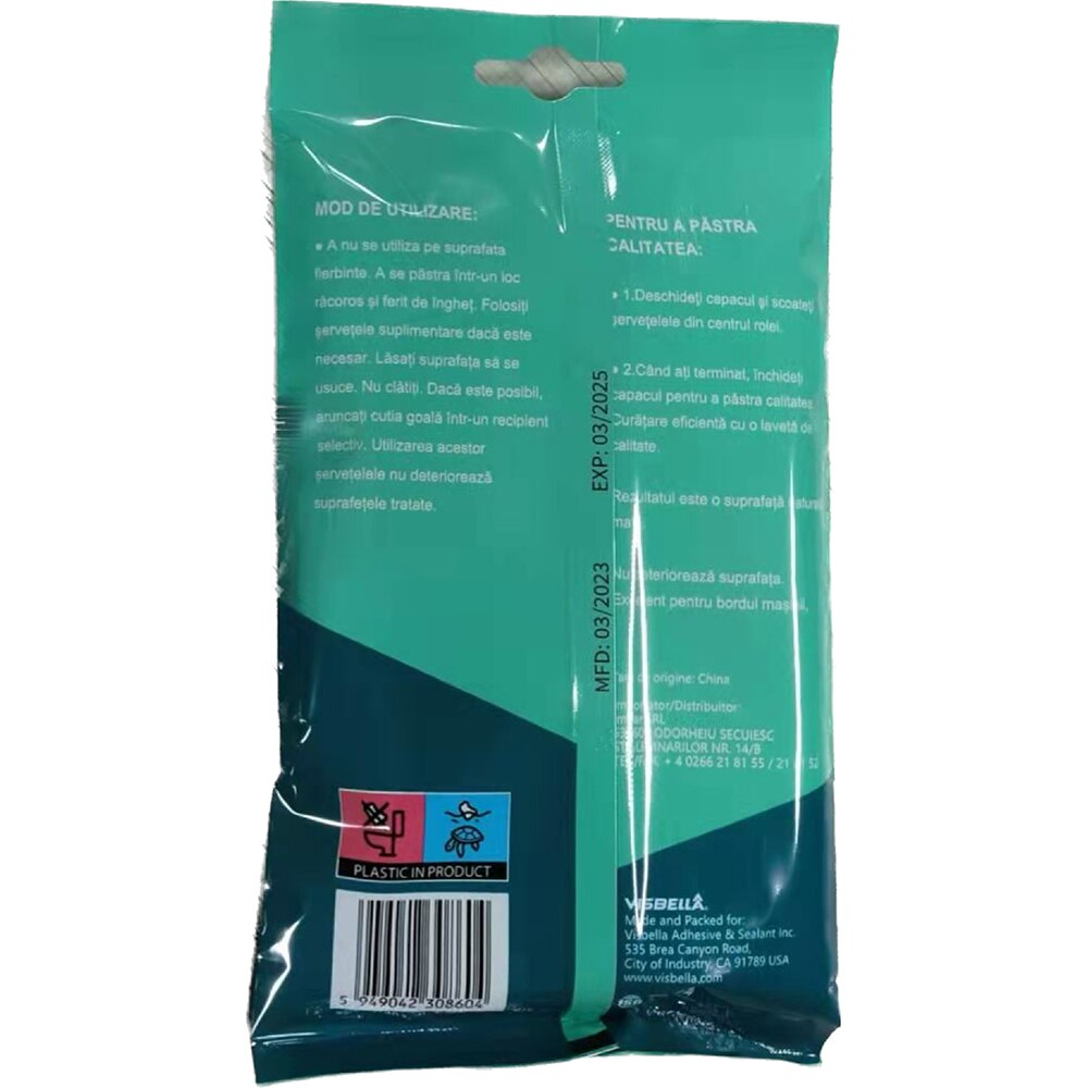 Servetele umede pentru bord VISBELLA, 25buc.