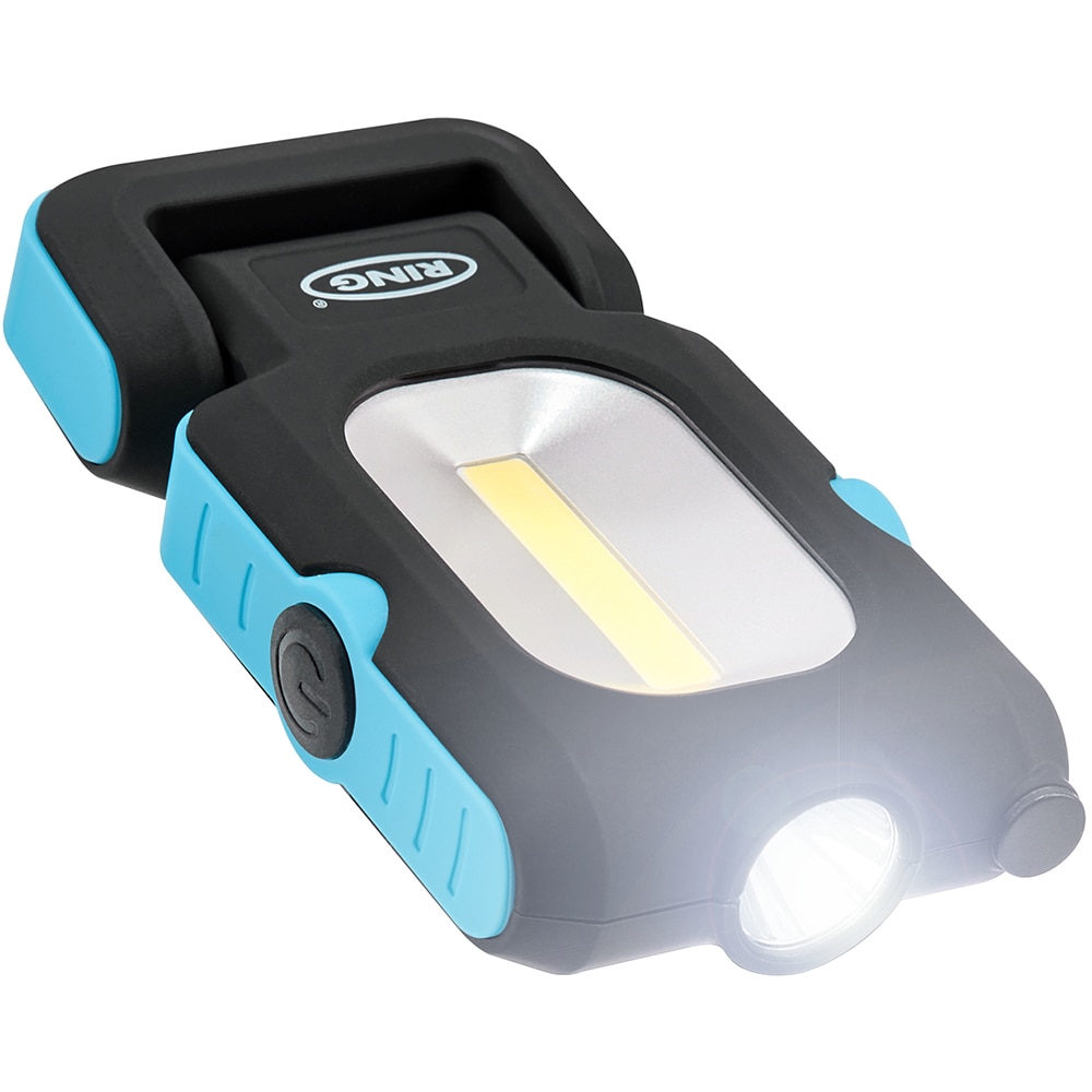 Lanterna LED cu magnet RING AUTOMOTIVE RIL90, ajustabila, baterii, negru-albastru