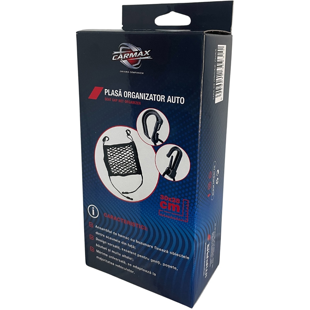 Organizator scaun CARMAX, 30 x 28cm, plasa, negru