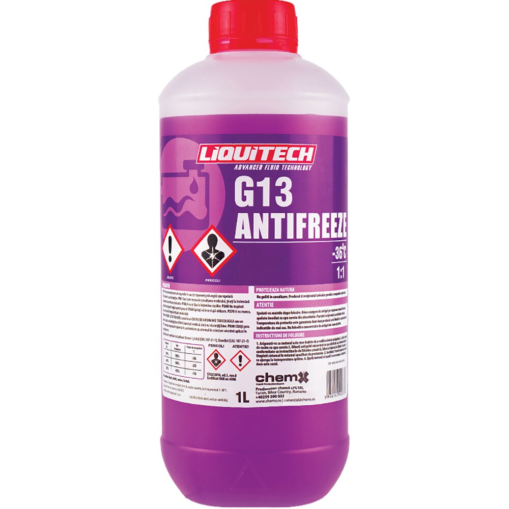 Antigel concentrat LIQUITECH, G13, -36C, 1L