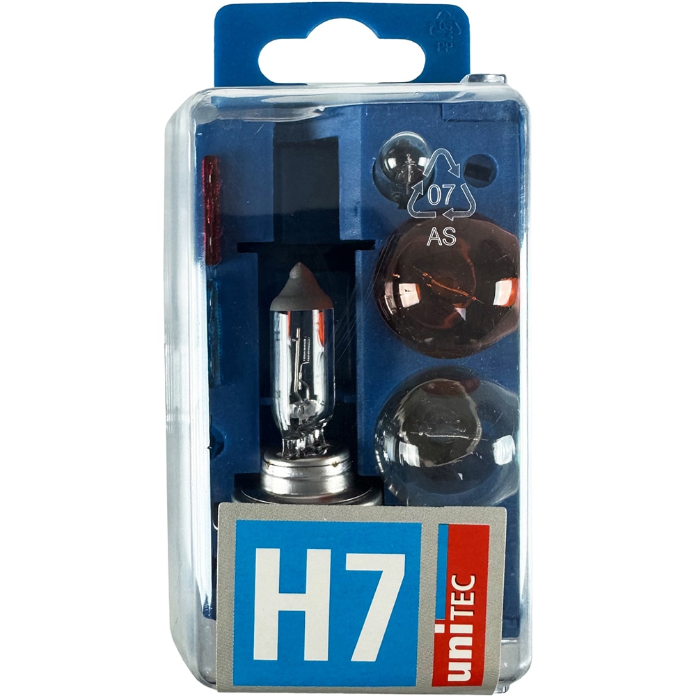 Kit rezerva becuri auto UNITEC 91301, H7, 55W + Siguranta de 10A si 15A