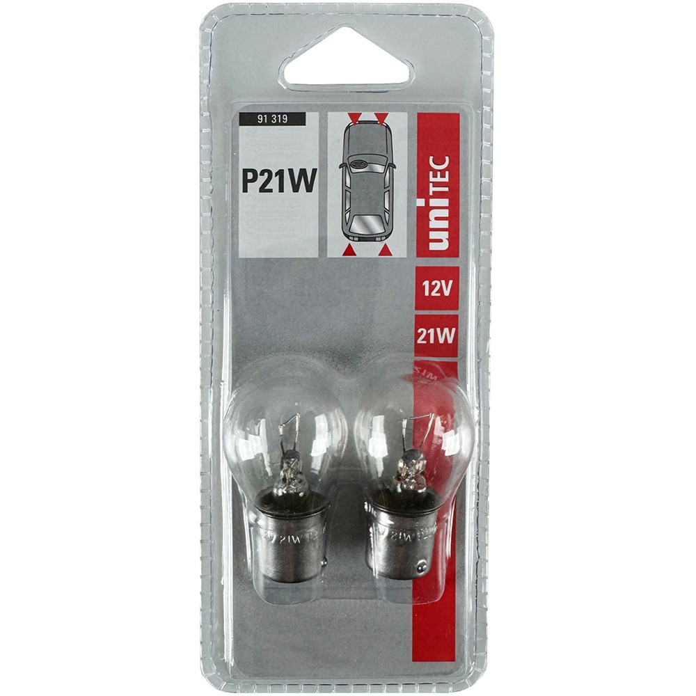Set becuri frana/semnalizare UNITEC 91319, P21W, 12V, 21W, 2 buc