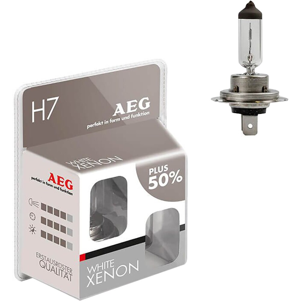 Becuri auto Xenon AEG White Xenon, H7, 55W, 2buc