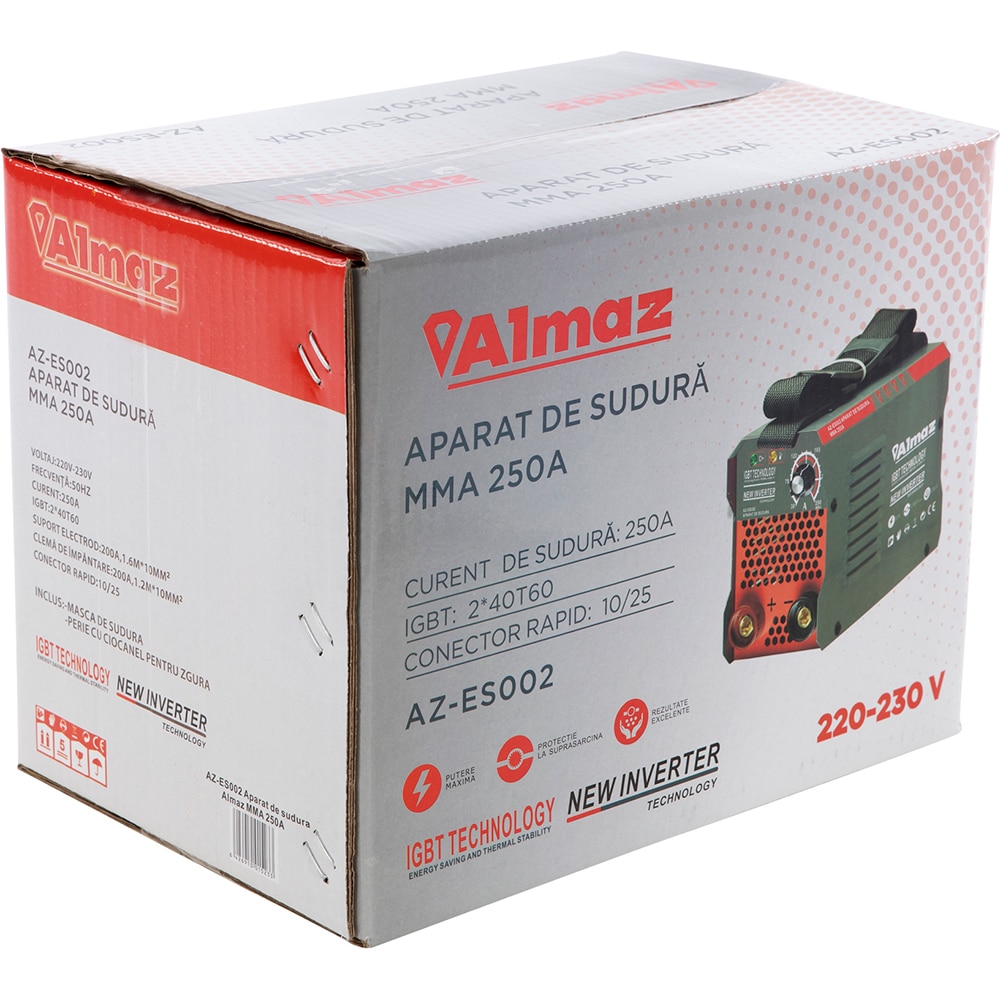 Aparat de sudura MMA ALMAZ AZ-ES002, 250A, electrod 1.6-4.0mm