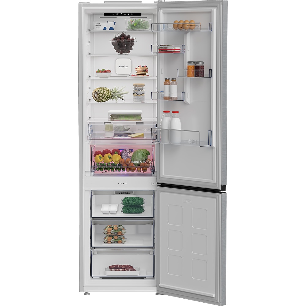 Combina frigorifica BEKO B3RCNA415HXB1, No Frost, 415 l, H 203.5 cm, Clasa D, argintiu