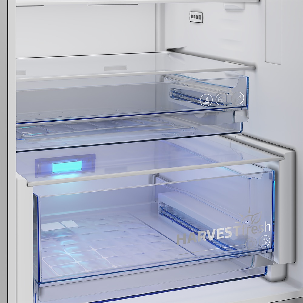 Combina frigorifica BEKO B3RCNA415HXB1, No Frost, 415 l, H 203.5 cm, Clasa D, argintiu