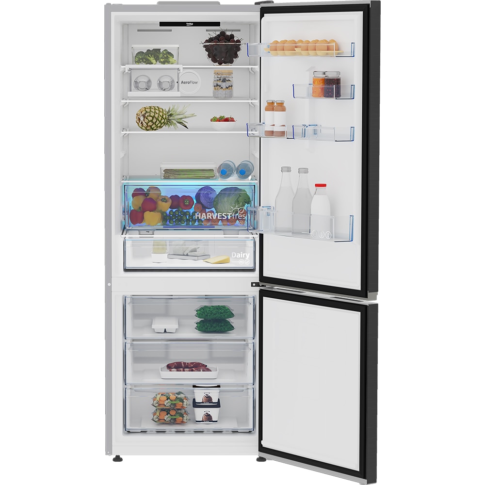 Combina frigorifica BEKO B3RCNE564HXBR, No Frost, 490 l, H 192 cm, Clasa E, dark inox