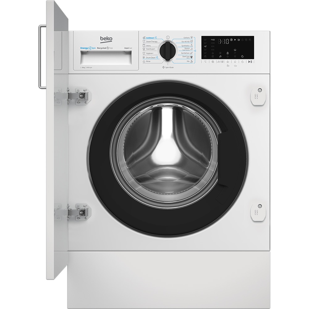 Masina de spalat rufe incorporabila BEKO B3WBT681415W, EnergySpin, SteamCure, 8 kg, 1400rpm, Clasa A, alb