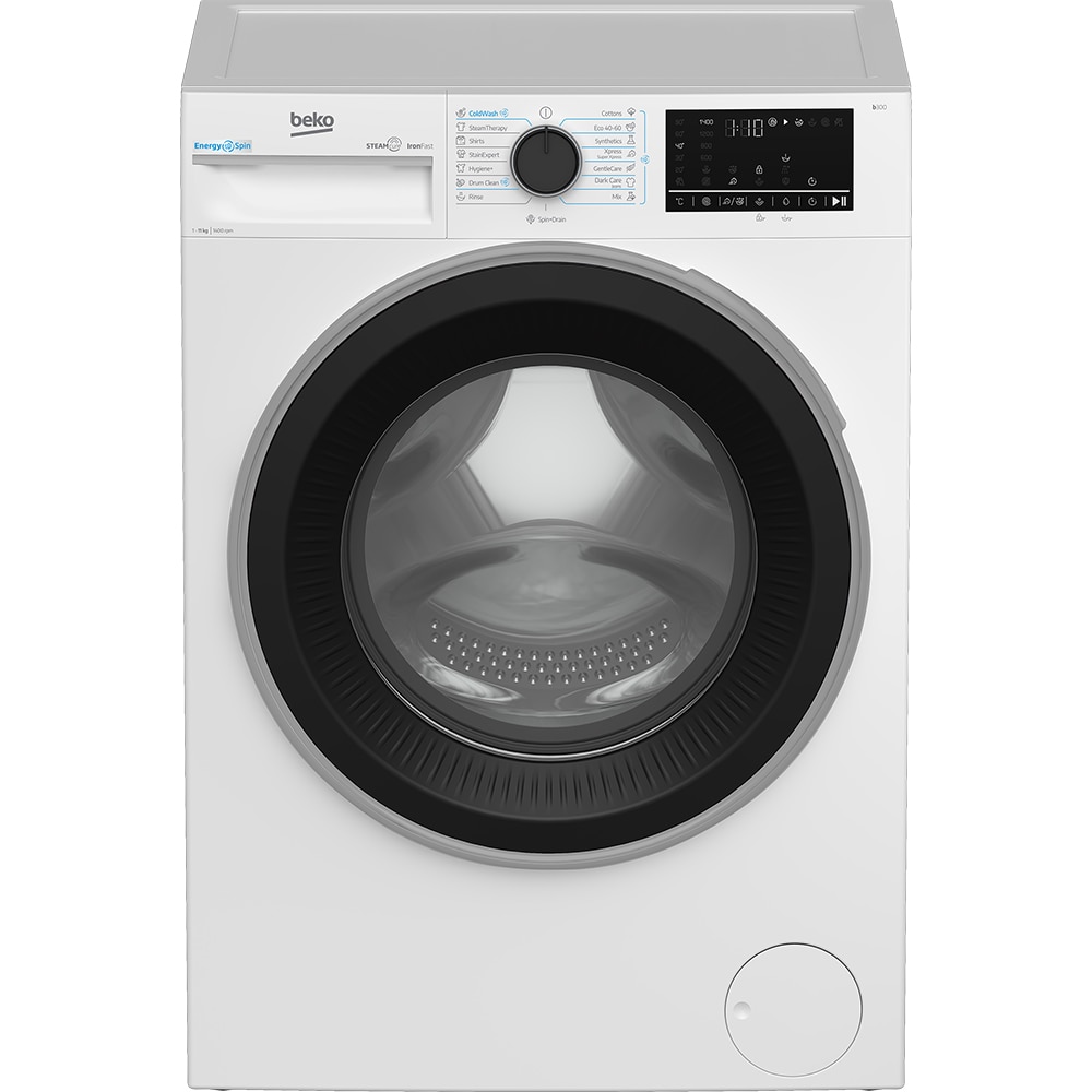 Masina de spalat rufe frontala BEKO B3WFT411415WB ES, EnergySpin, SteamCure, 11 kg, 1400rpm, Clasa A, alb