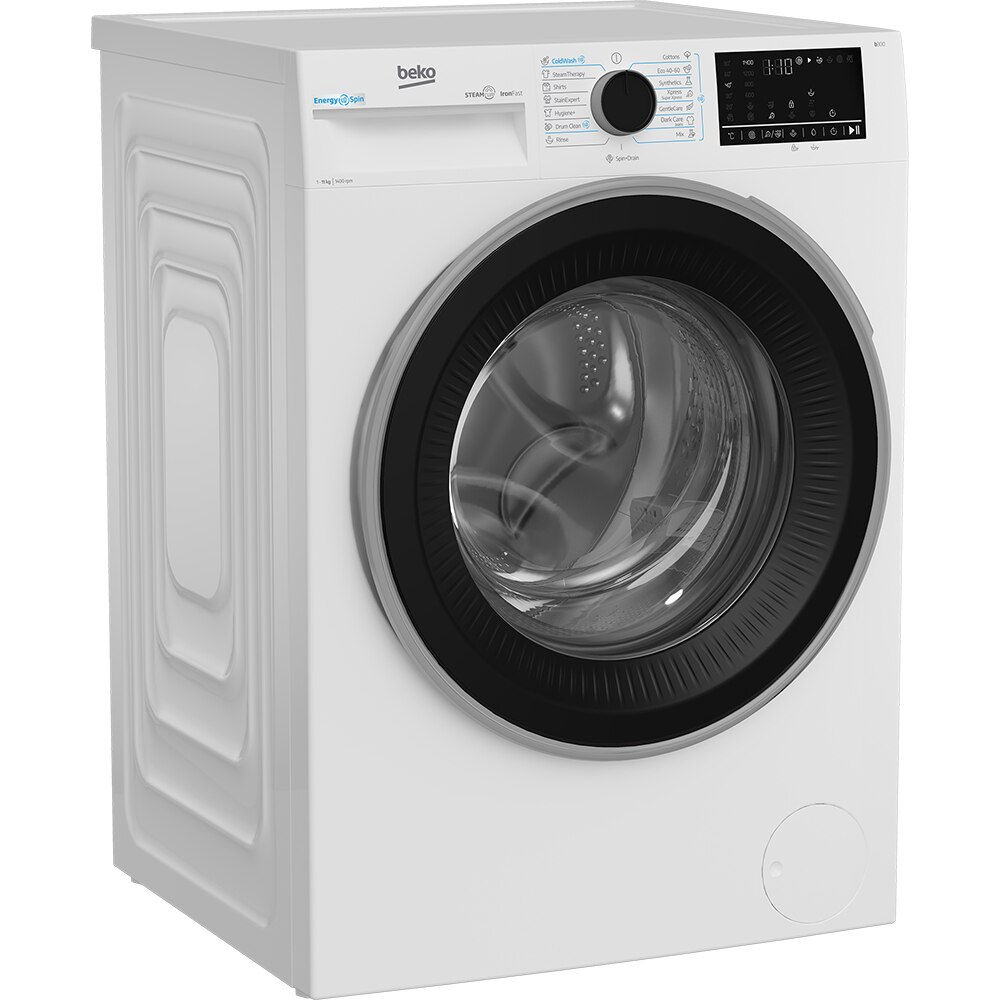Masina de spalat rufe frontala BEKO B3WFT411415WB ES, EnergySpin, SteamCure, 11 kg, 1400rpm, Clasa A, alb