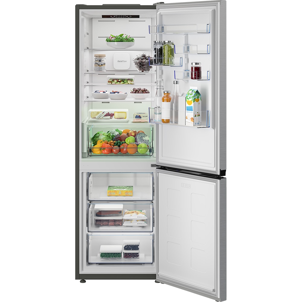 Combina frigorifica BEKO B5RCNA376HXB, No Frost, 370 l, H 186.5 cm, Clasa C, argintiu