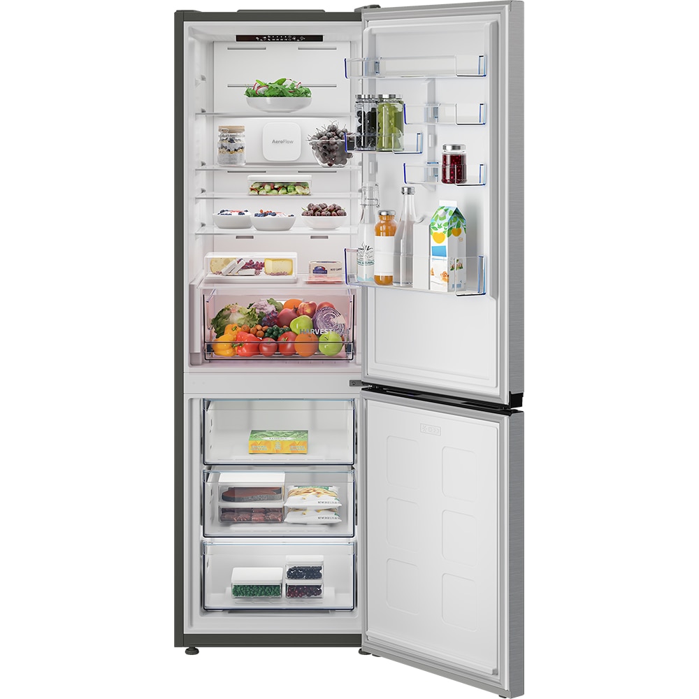 Combina frigorifica BEKO B5RCNA376HXB, No Frost, 370 l, H 186.5 cm, Clasa C, argintiu