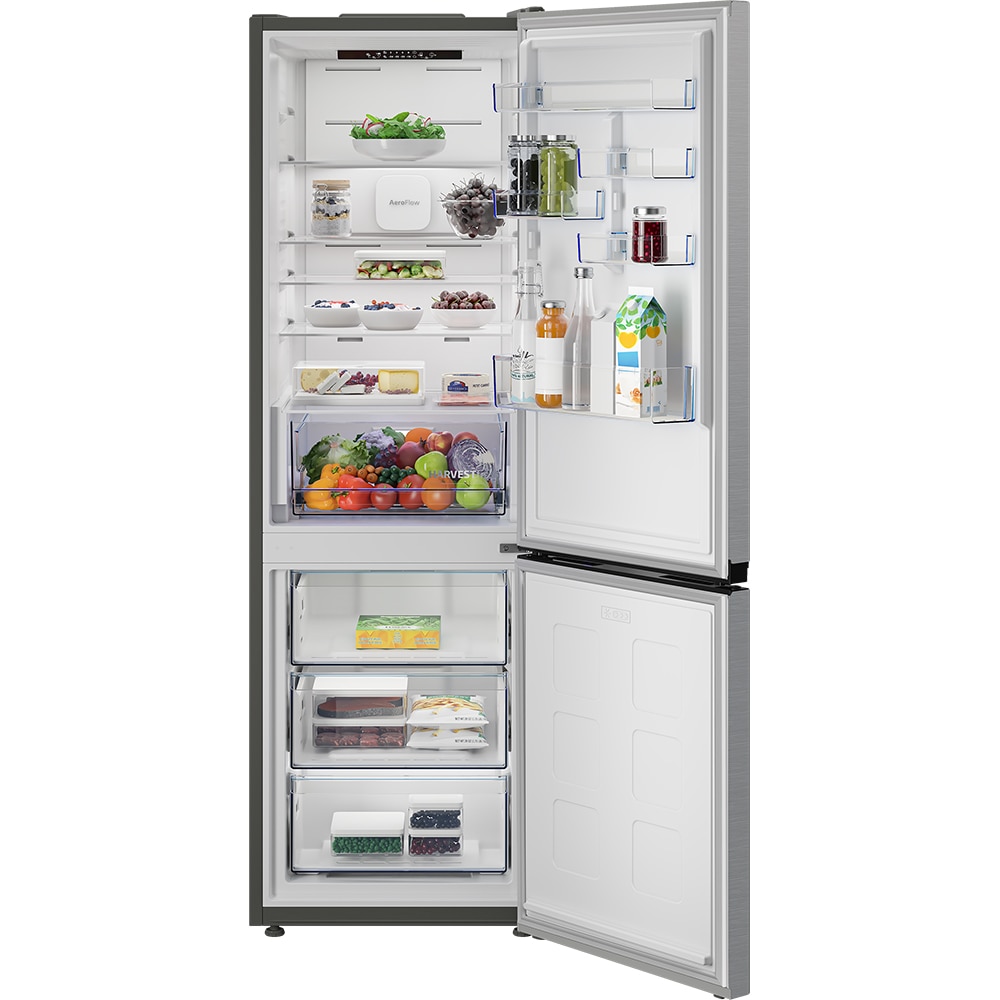 Combina frigorifica BEKO B5RCNA376HXB, No Frost, 370 l, H 186.5 cm, Clasa C, argintiu