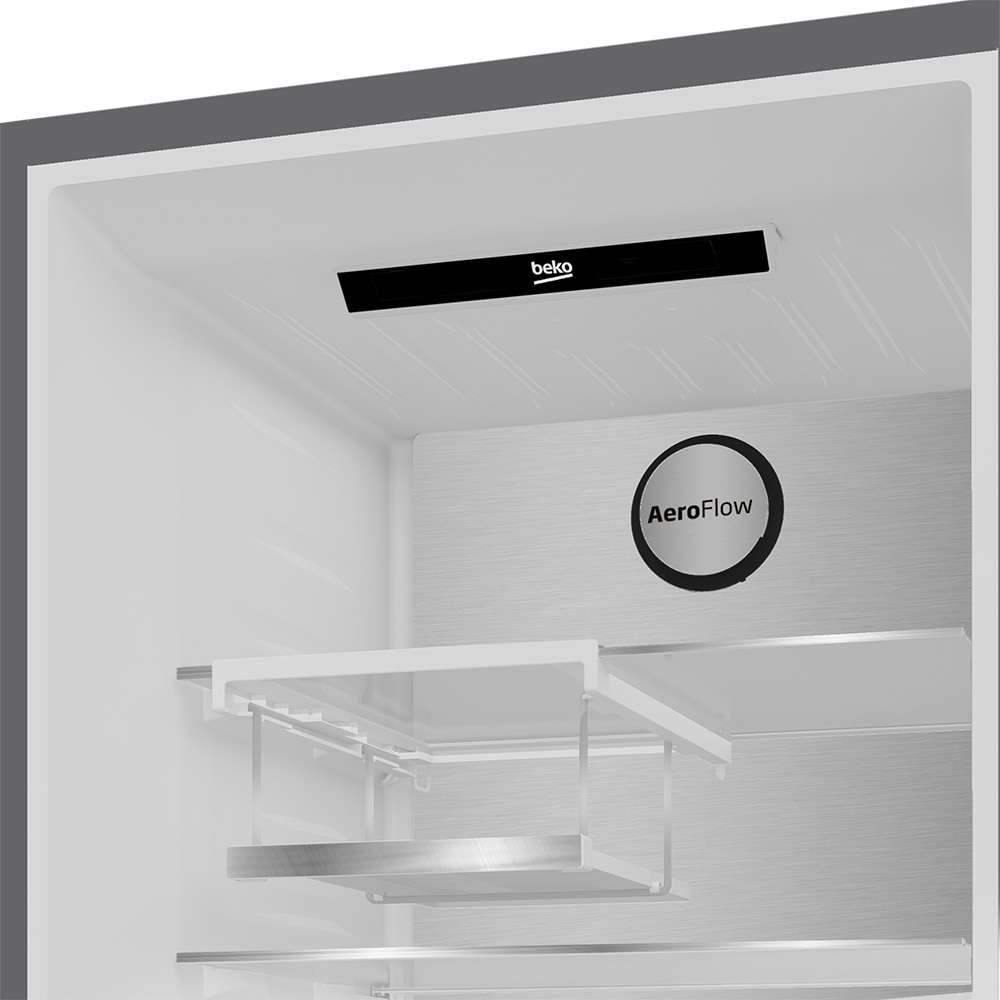 Combina frigorifica BEKO B5RCNA406HXB3, No Frost, 355 l, H 203.5 cm, Clasa C, argintiu