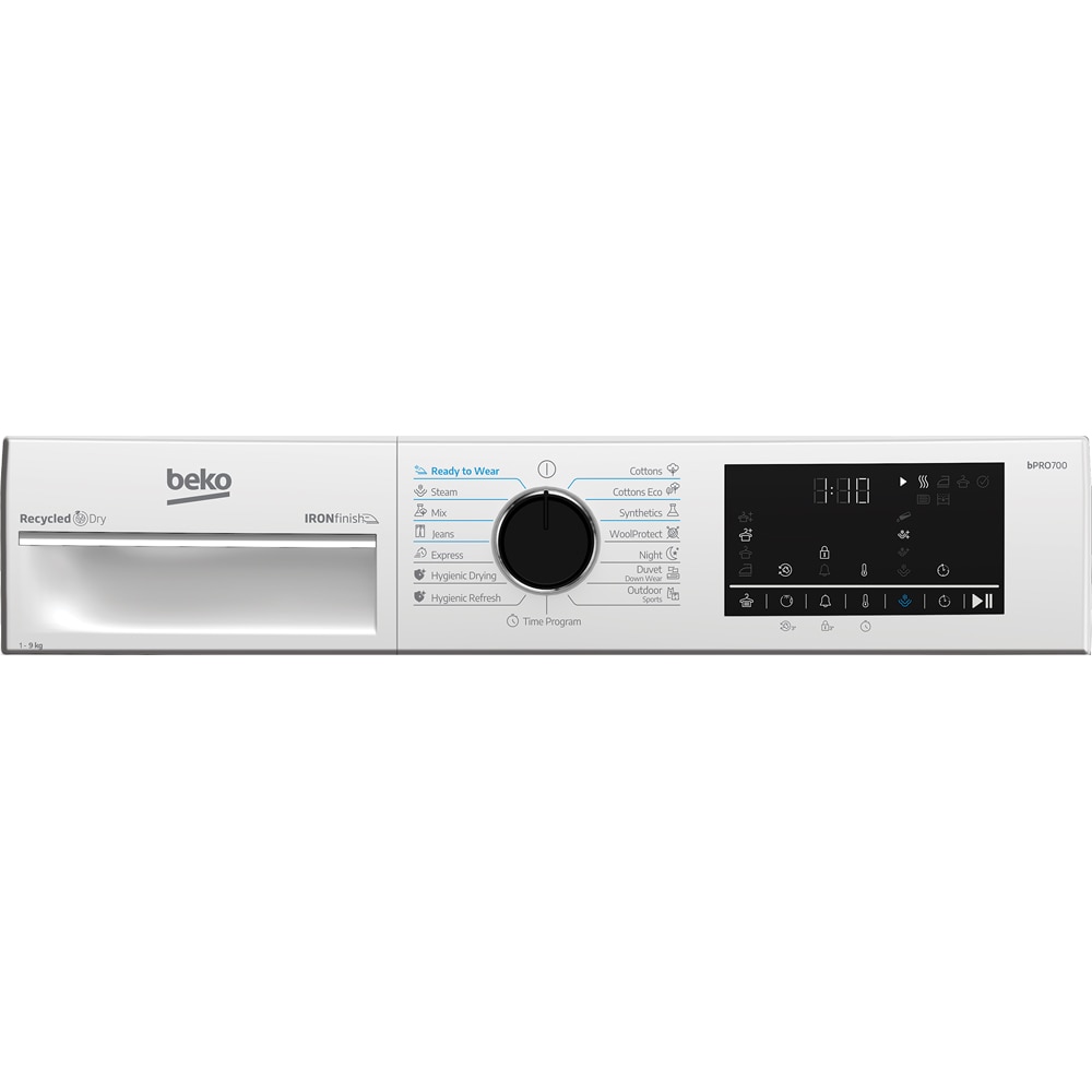 Uscator de rufe BEKO B5T49243W EU, Pompa de caldura, 9 kg, 15 programe, Clasa B, alb