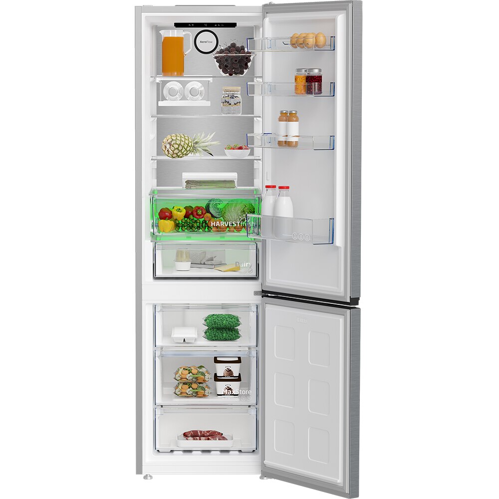 Combina frigorifica BEKO B7RCNA408HXP, No Frost, 355 l, H 203.5 cm, Clasa A, argintiu