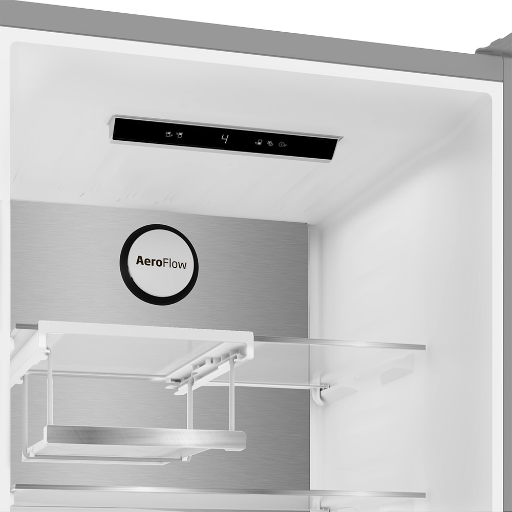 Combina frigorifica BEKO B7RCNA408HXP, No Frost, 355 l, H 203.5 cm, Clasa A, argintiu