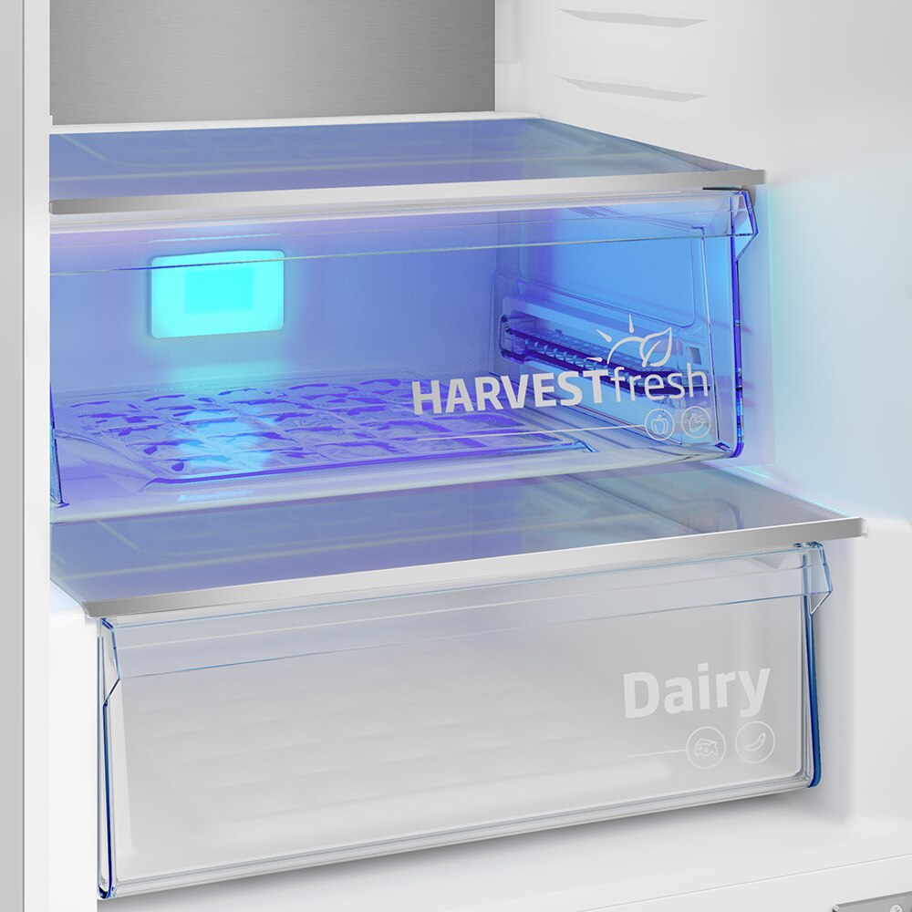 Combina frigorifica BEKO B7RCNA408HXP, No Frost, 355 l, H 203.5 cm, Clasa A, argintiu