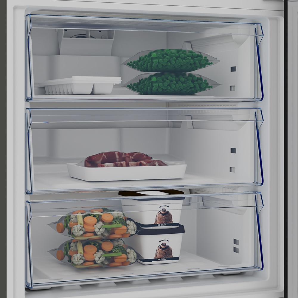 Combina frigorifica BEKO B7RCNE566HXB1, No Frost, 490 l, H 192 cm, Clasa C, inox