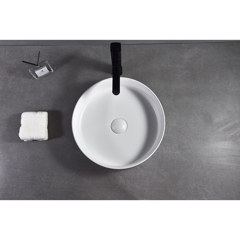 Lavoar pe blat, portelan, 40 cm, alb mat