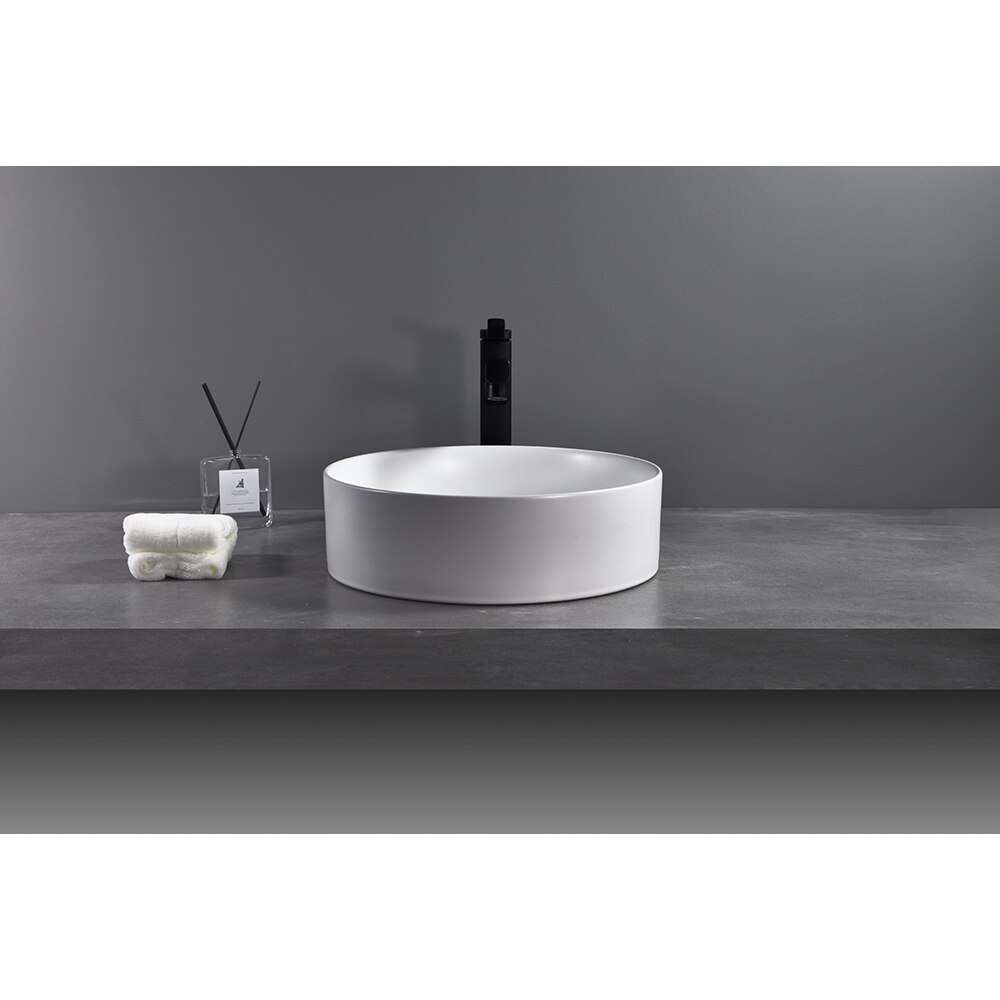 Lavoar pe blat, portelan, 40 cm, alb mat